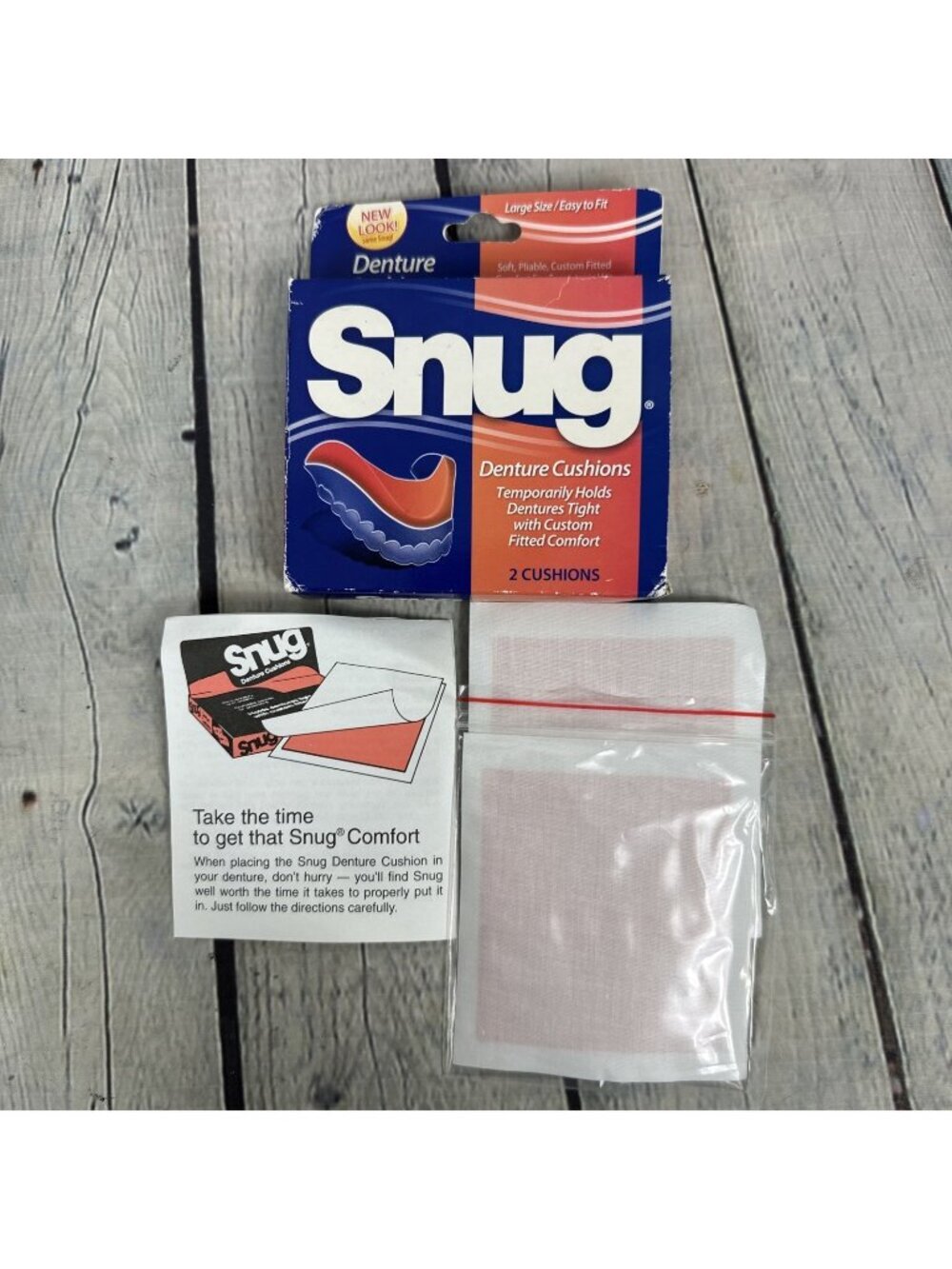 1 Box Snug Denture Cushions Large Size 2 Cushions New